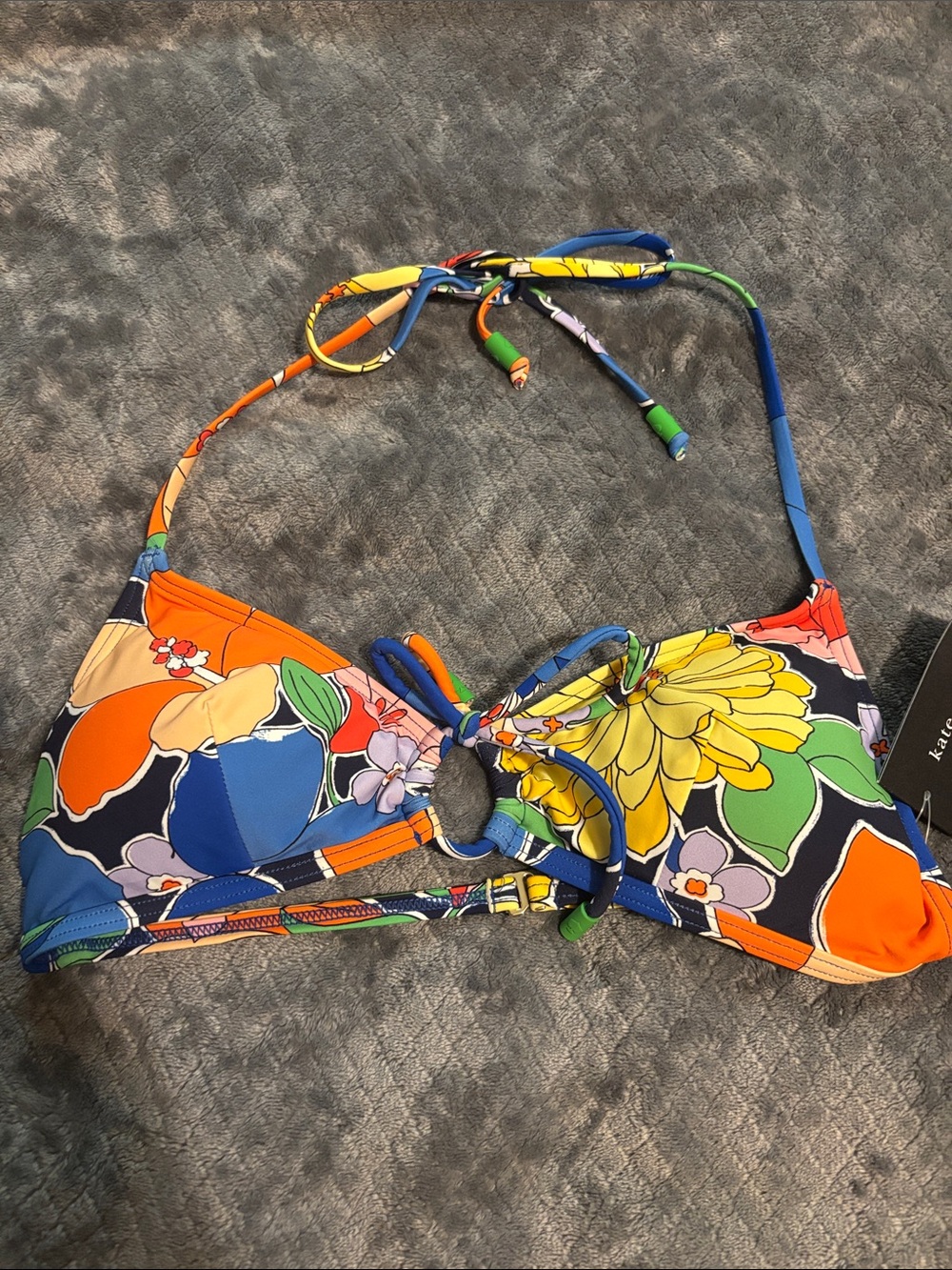 Kate Spade Women's Printed Tie-Front Bikini Top